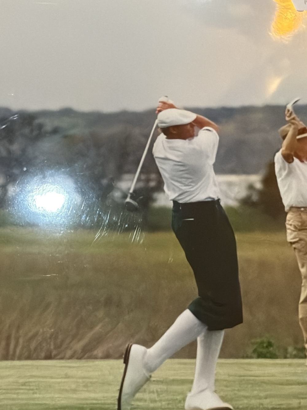 Payne .. Vintage Golf Outfit - White Polo & Black Knickers with White Knee